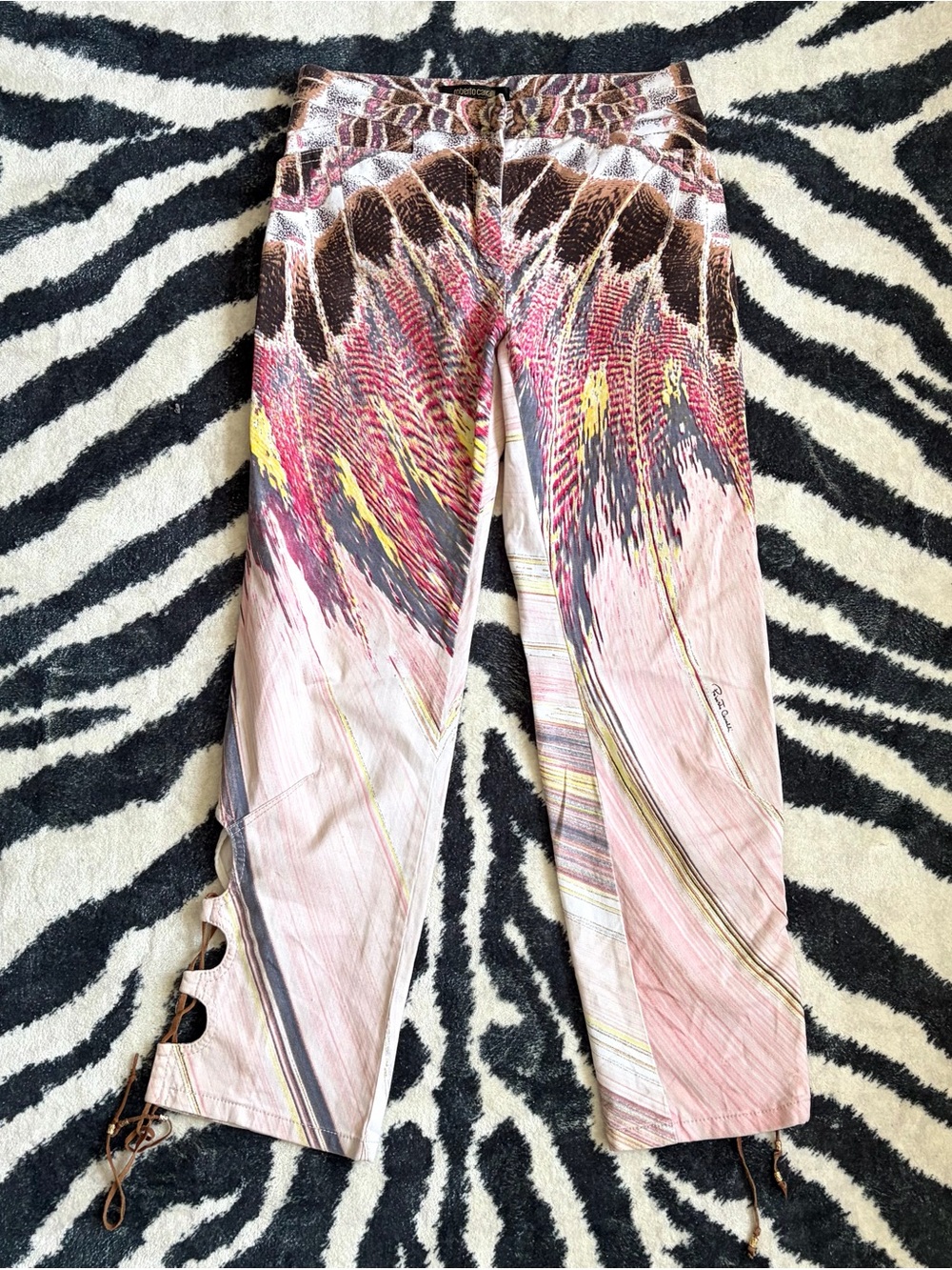Roberto Cavalli S/S 2004 Pink Feather Jeans